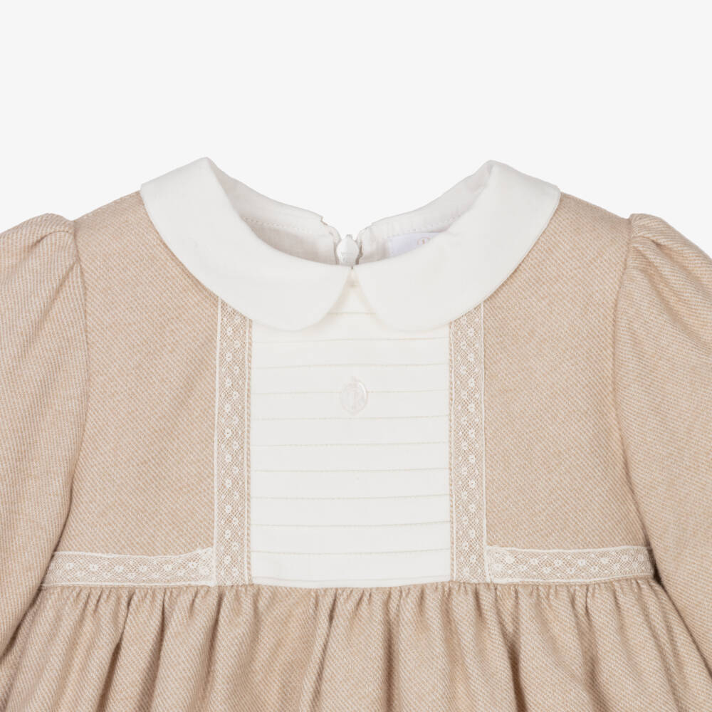 Patachou-Girls Beige Twill Dress | Childrensalon Outlet