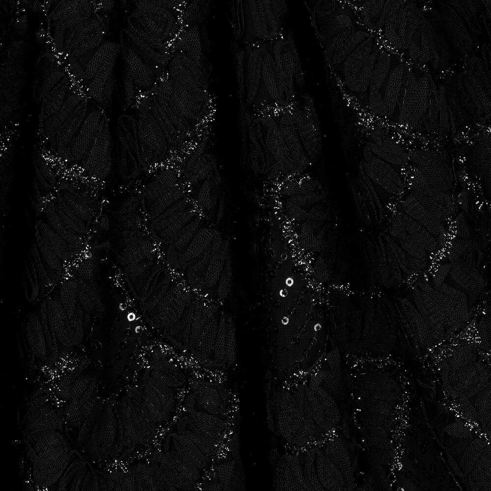 Patachou-فستان تول مطرز لون أسود | Childrensalon Outlet