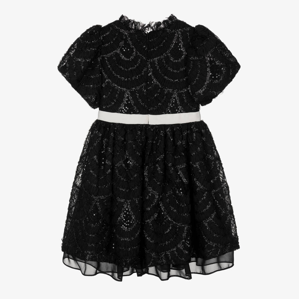 Patachou-فستان تول مطرز لون أسود | Childrensalon Outlet