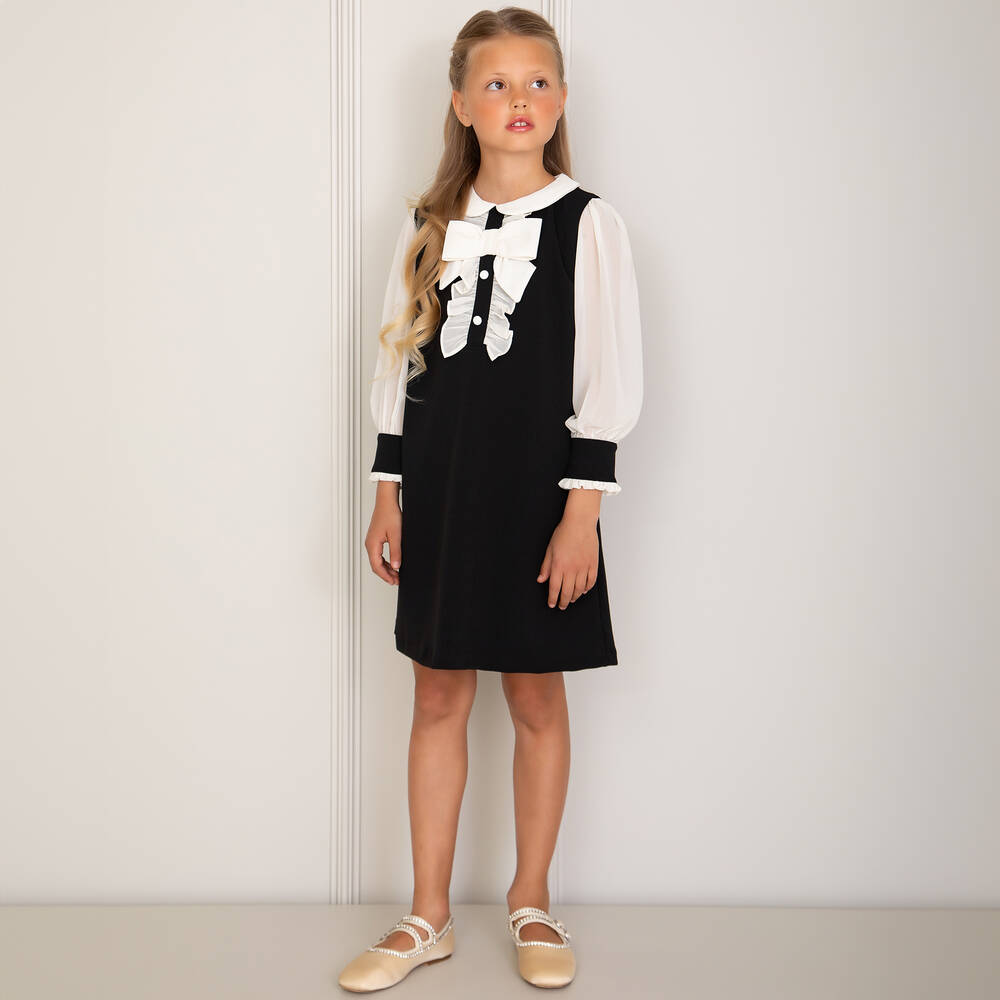 Patachou-Кремово-черное нарядное платье | Childrensalon Outlet