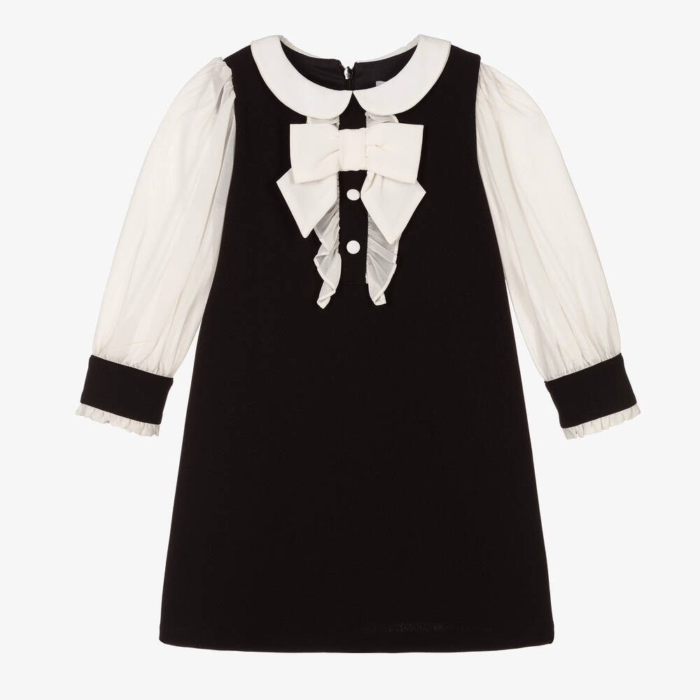 Patachou - Elegantes Kleid schwarz & elfenbein | Childrensalon