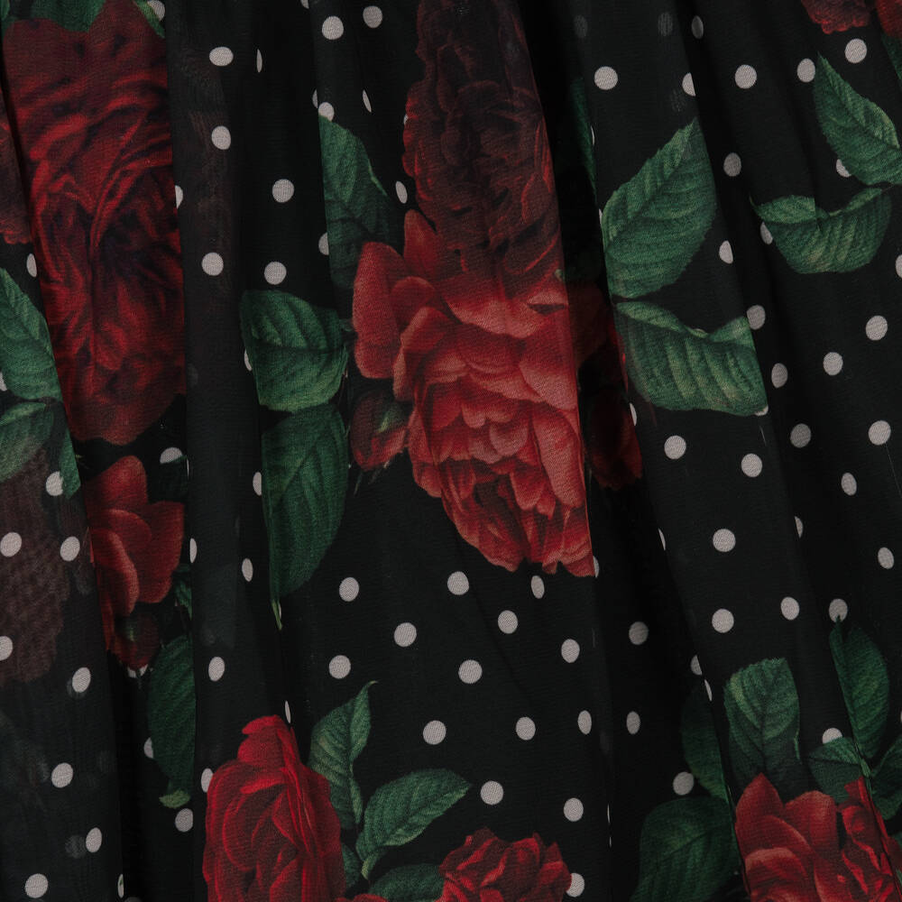 Patachou-Girls Black Rose Chiffon Skirt | Childrensalon Outlet