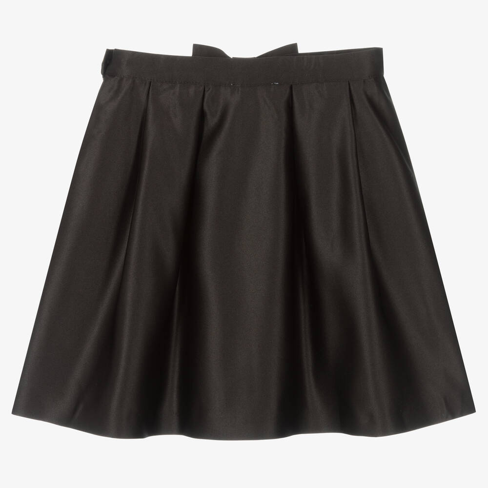 Patachou-Girls Black Satin Skirt | Childrensalon Outlet