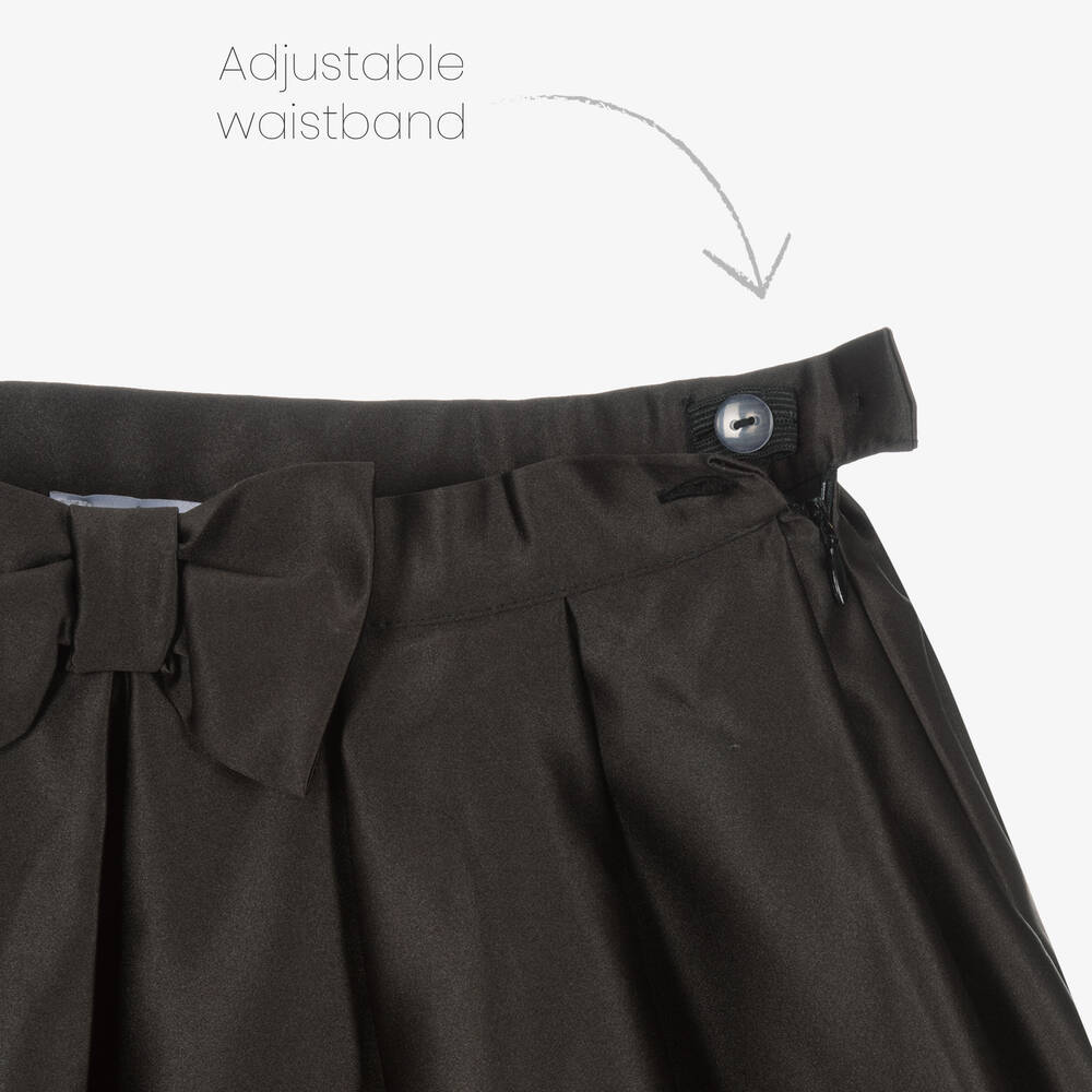 Patachou-Girls Black Satin Skirt | Childrensalon Outlet