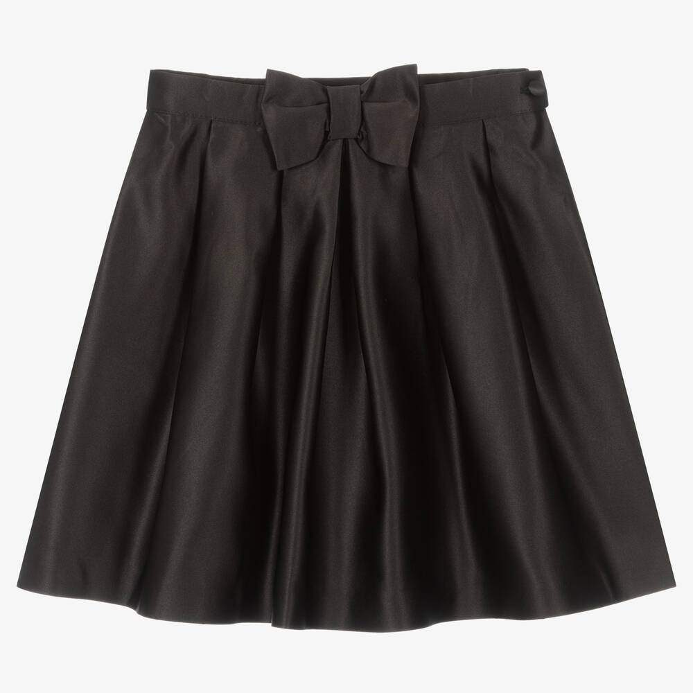 Patachou - Girls Black Satin Skirt | Childrensalon