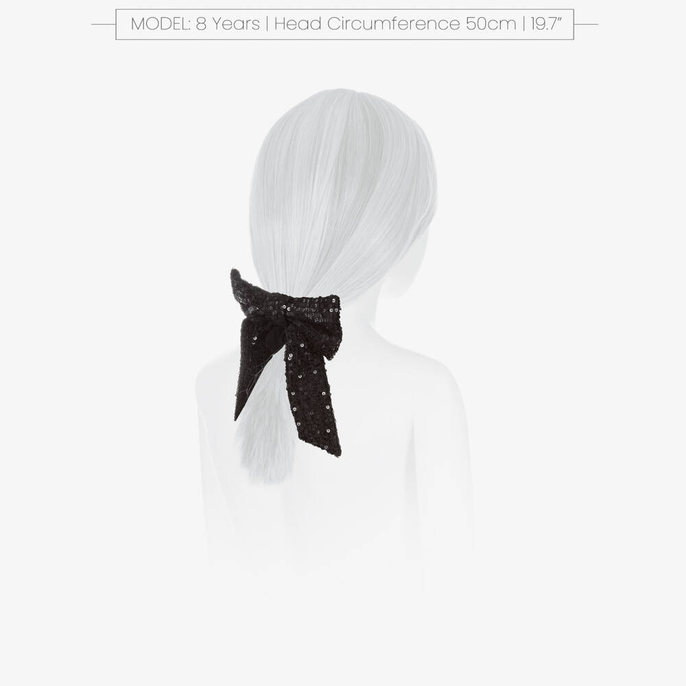 Patachou-ربطة شعر سوداء براقة للبنات | Childrensalon Outlet
