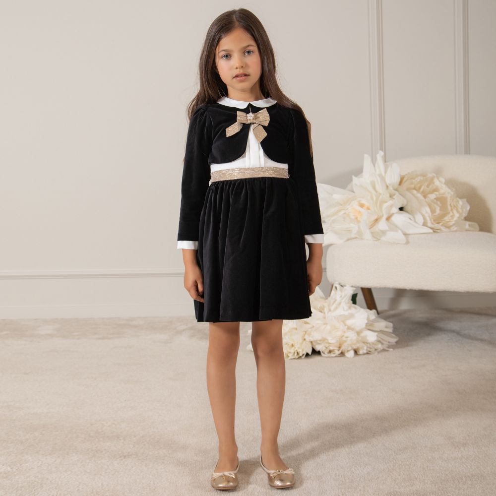 Black velvet dress for hot sale girls