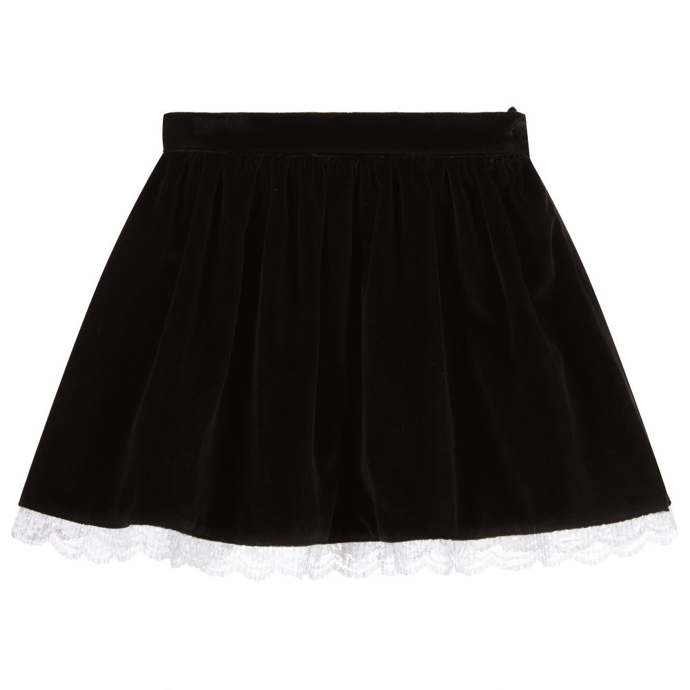 Black and white velvet cheap skirt