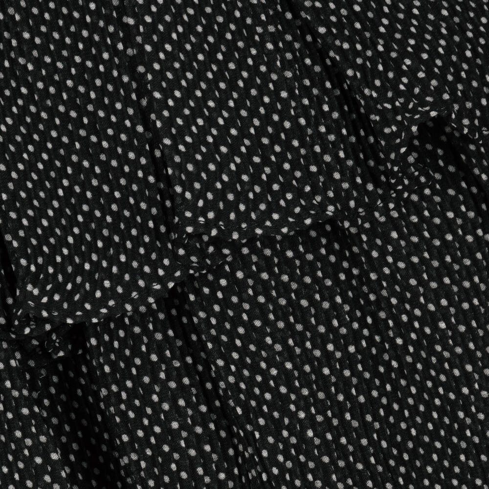 Patachou-Черное шифоновое платье в белый горошек | Childrensalon Outlet