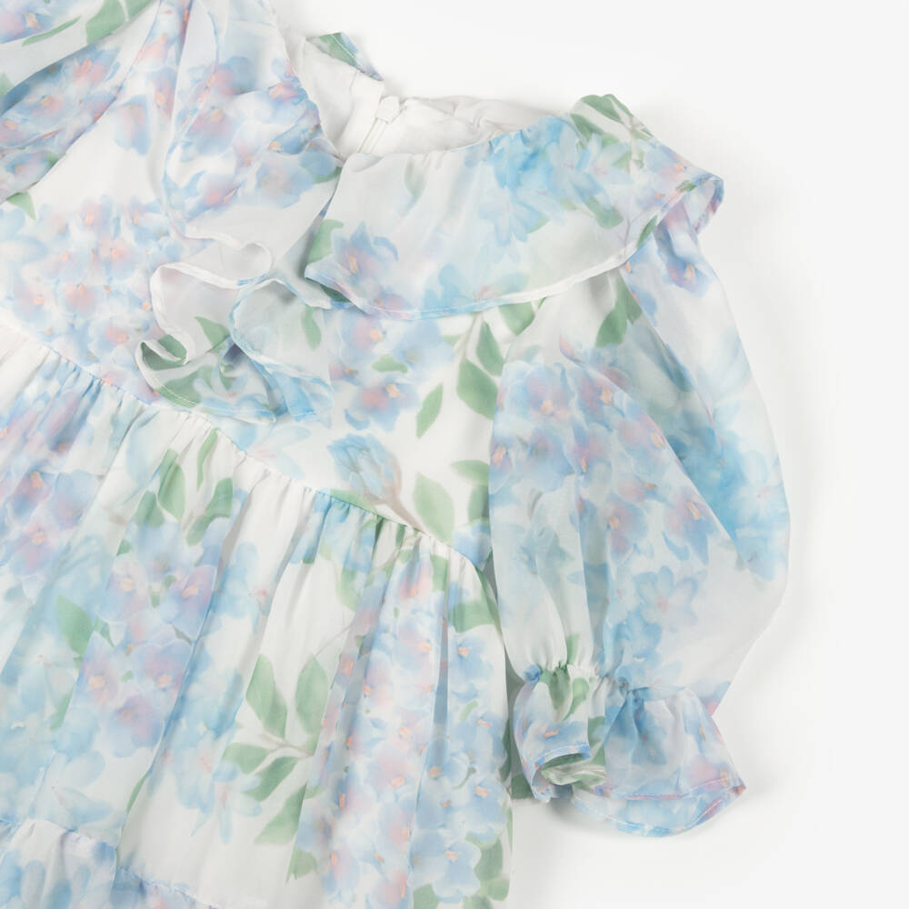 Patachou-Цветущее синее шифоновое платье для девочек | Childrensalon Outlet