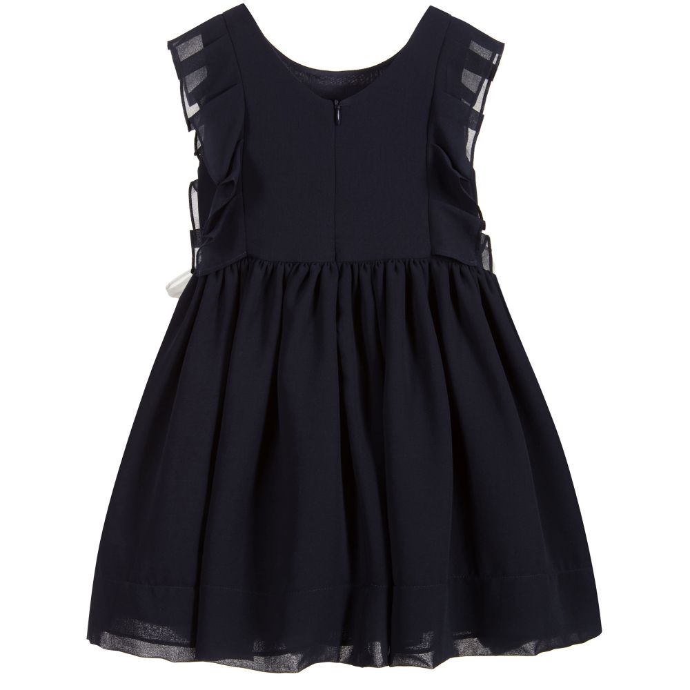 Patachou-Girls Blue Chiffon Dress | Childrensalon Outlet