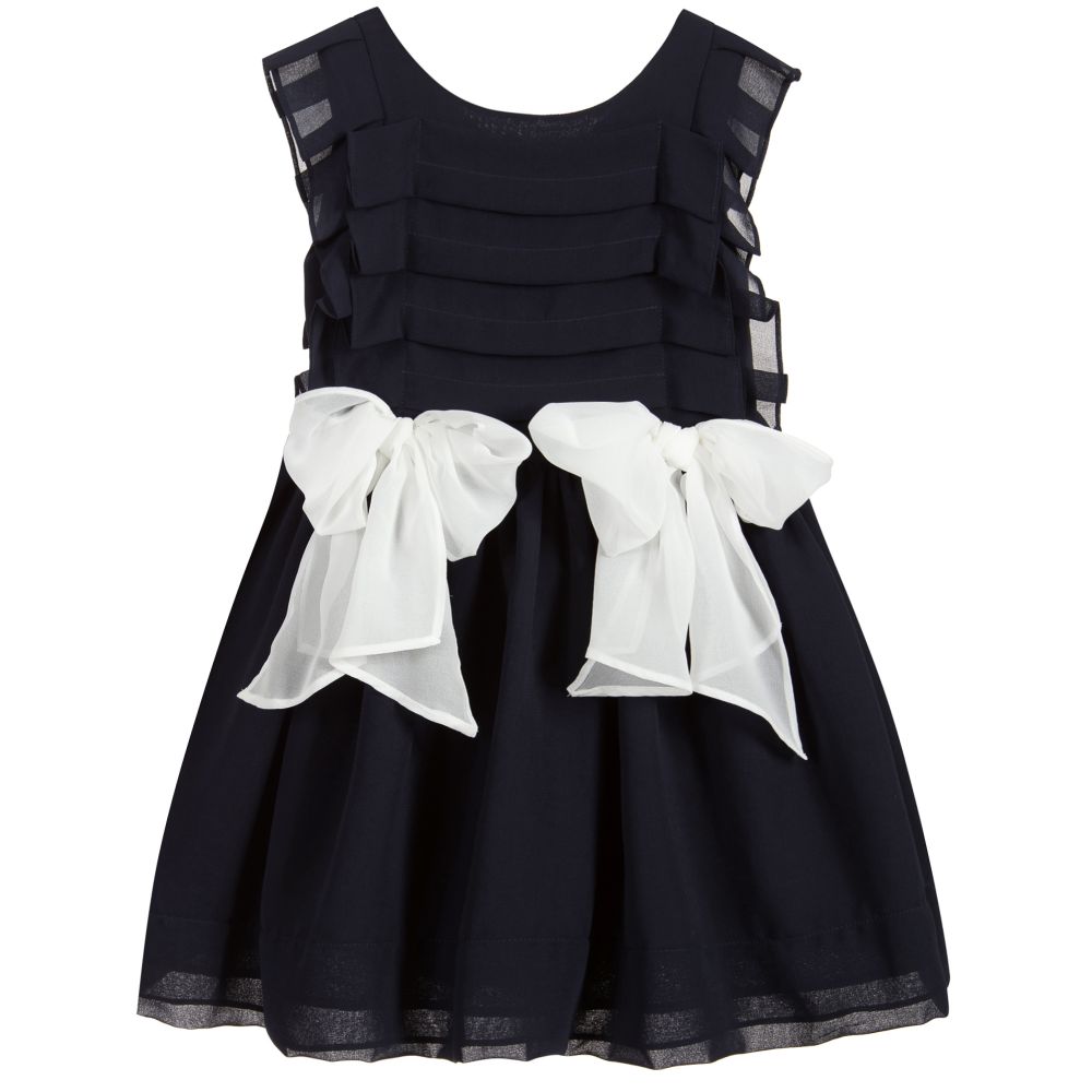 Patachou - Girls Blue Chiffon Dress | Childrensalon