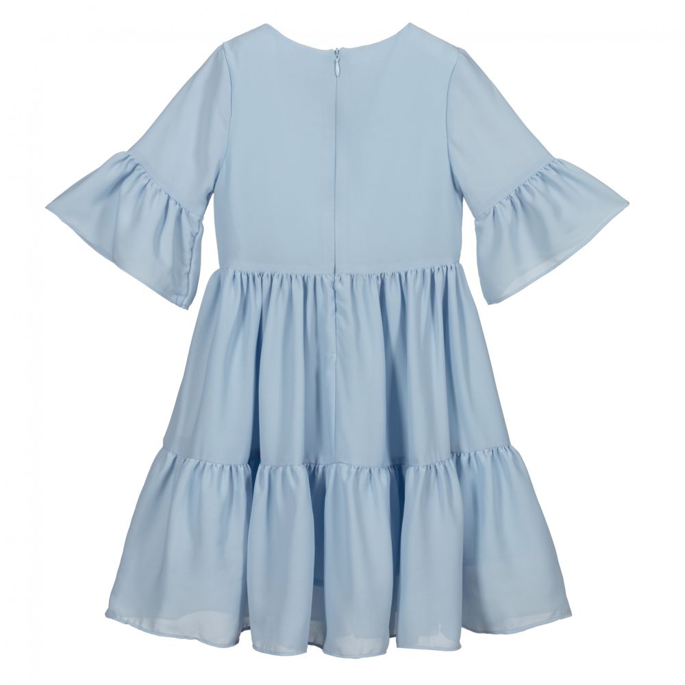 Patachou-Girls Blue Chiffon Dress | Childrensalon Outlet