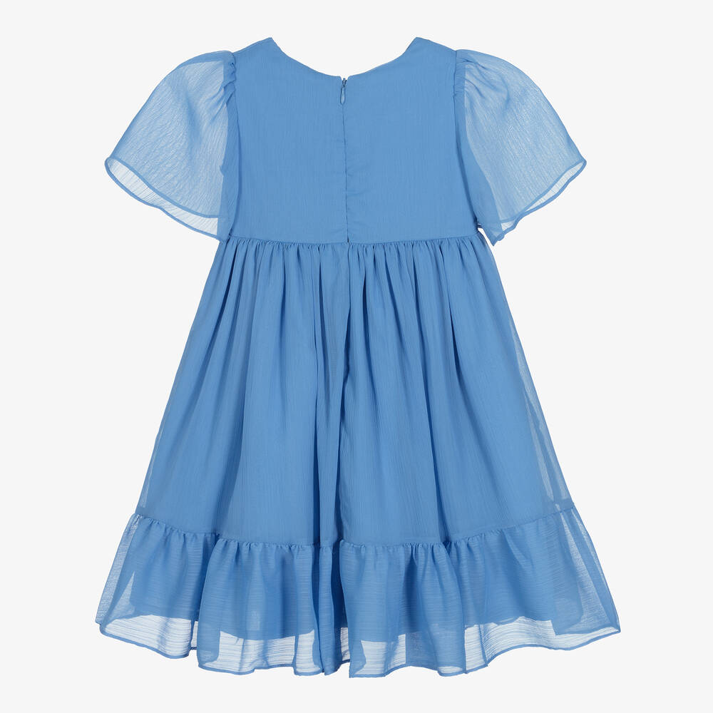 Patachou - Girls Blue Chiffon Dress | Childrensalon Outlet