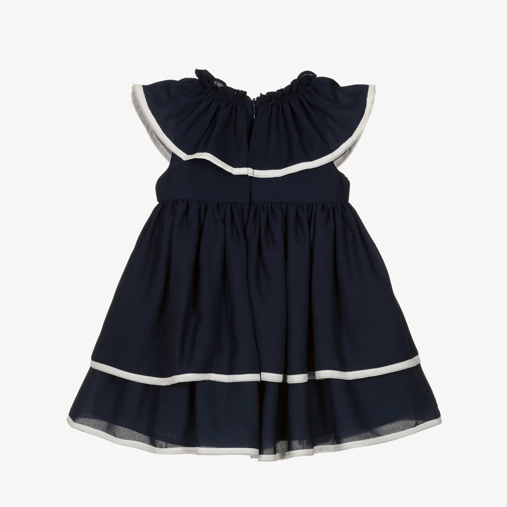 Patachou-Girls Blue Chiffon Dress | Childrensalon Outlet
