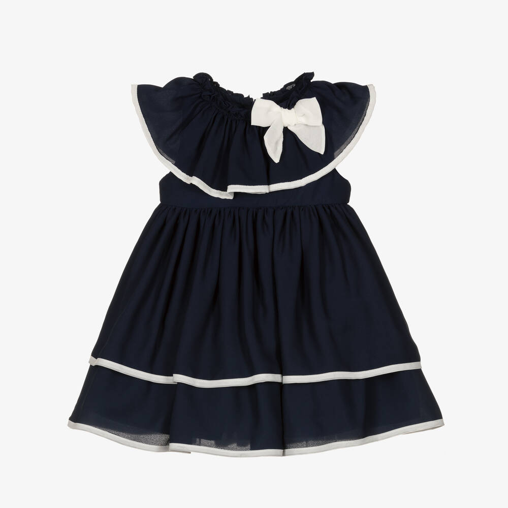 Patachou - Girls Blue Chiffon Dress | Childrensalon