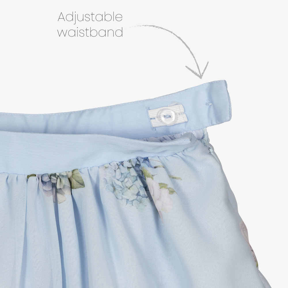 Patachou-Girls Blue Chiffon Skirt Set | Childrensalon Outlet