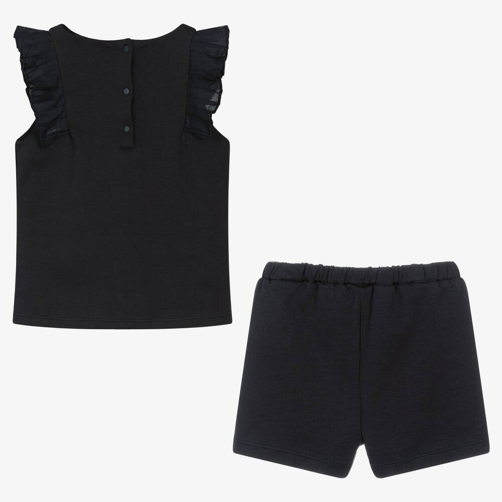 Patachou-Синий топ и шорты из хлопкового джерси | Childrensalon Outlet