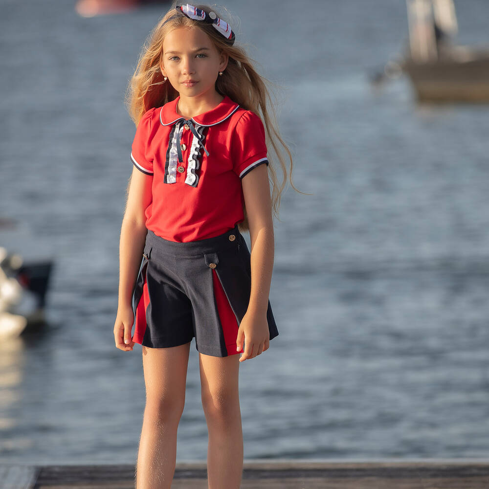 Patachou-Синие шорты из хлопкового пике | Childrensalon Outlet