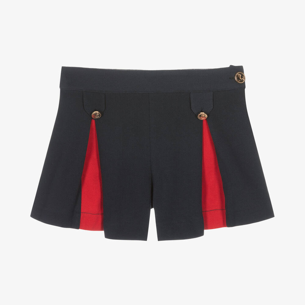 Patachou - Girls Blue Cotton Piqué Shorts | Childrensalon