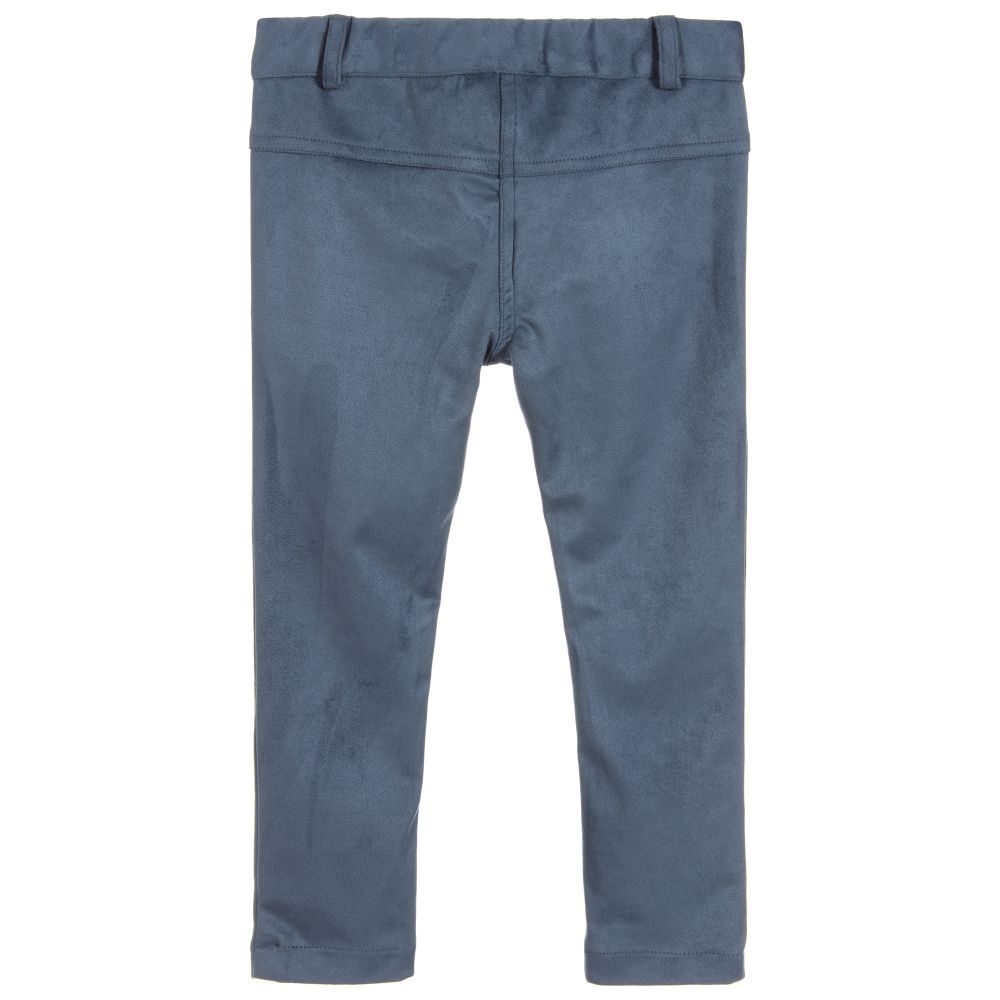 Girls Blue Faux Suede Trousers 