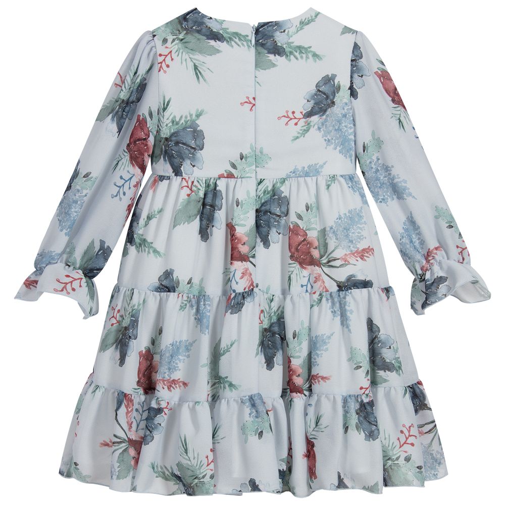 Patachou-Girls Blue Floral Dress | Childrensalon Outlet
