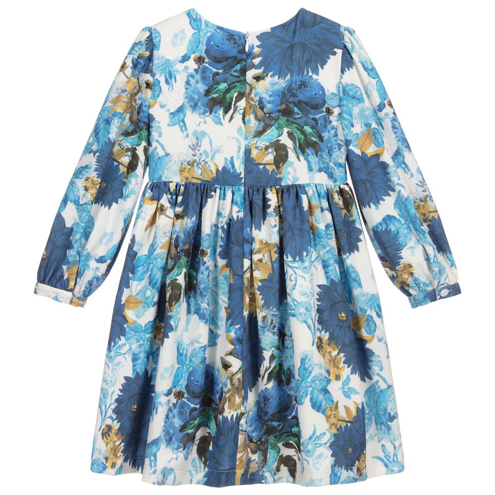 Patachou-Girls Blue Floral Dress | Childrensalon Outlet
