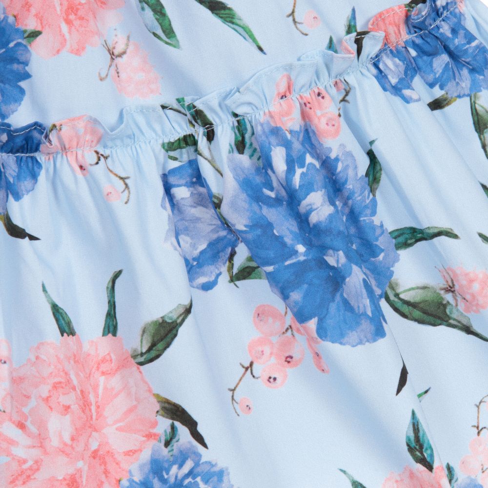 Patachou-Girls Blue Floral Skirt | Childrensalon Outlet