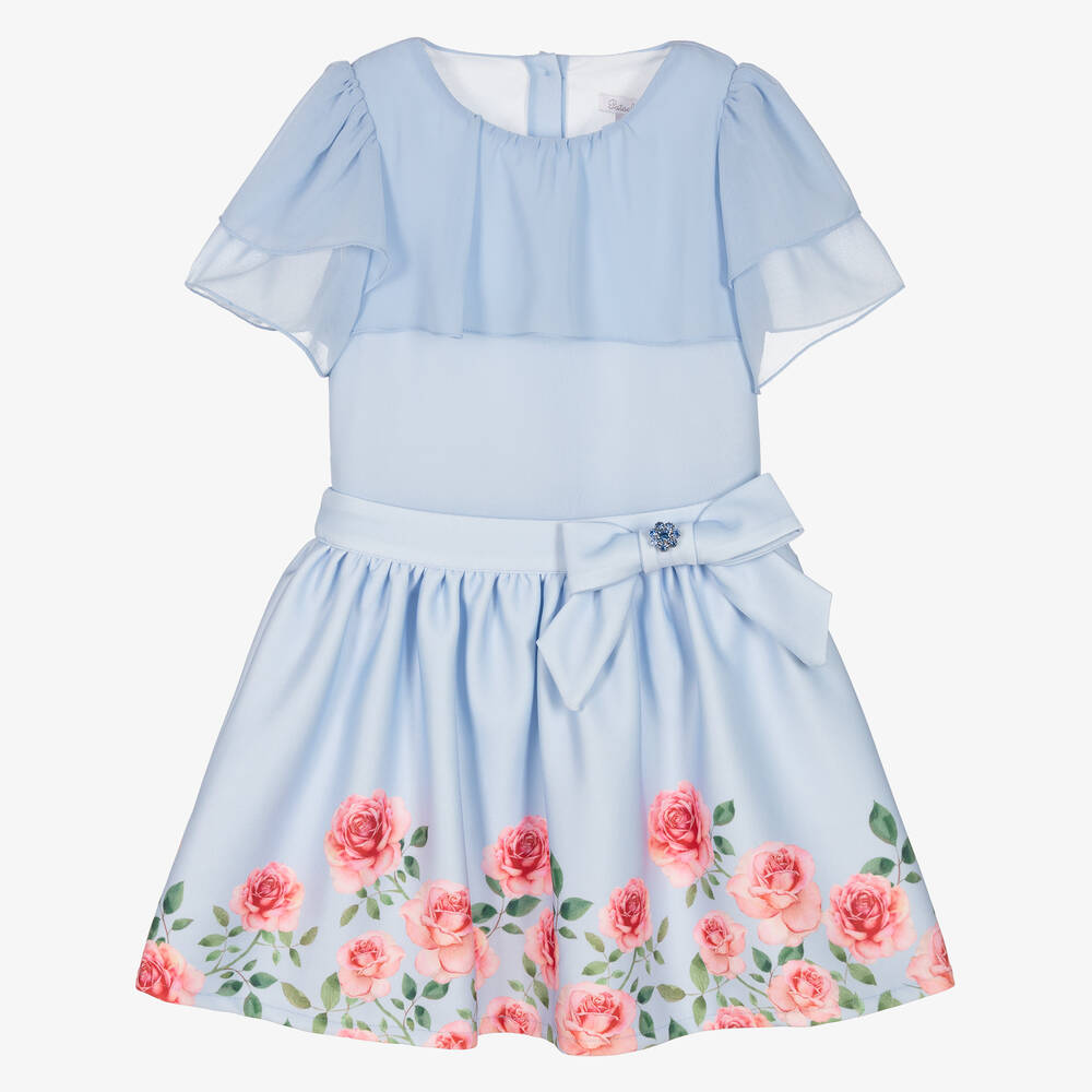 Patachou - Girls Blue Floral Skirt Set | Childrensalon