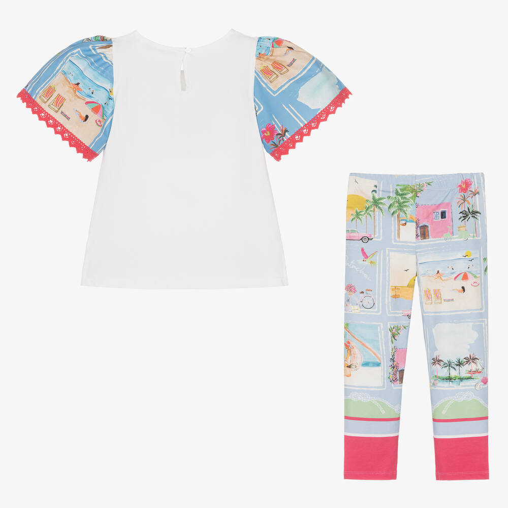 Holiday print leggings top