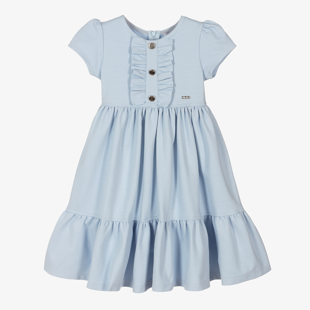 Patachou - Blaues Jerseykleid für Mädchen  | Childrensalon