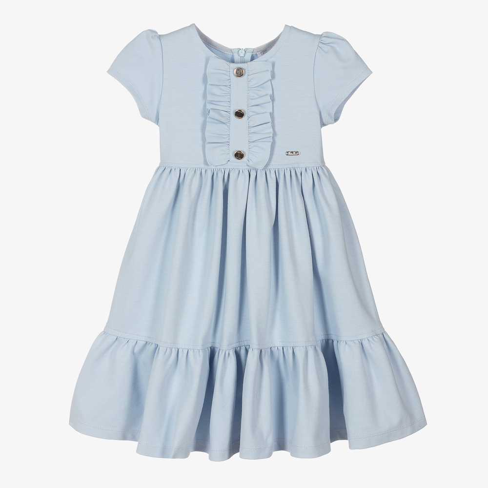 Patachou - Robe bleue en jersey Fille  | Childrensalon