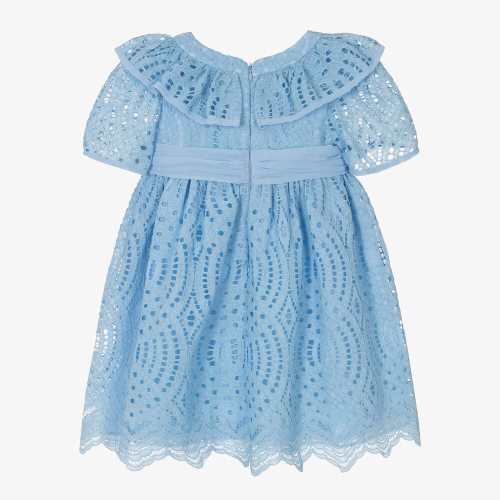Patachou-Голубое кружевное платье с бантом для девочек | Childrensalon Outlet
