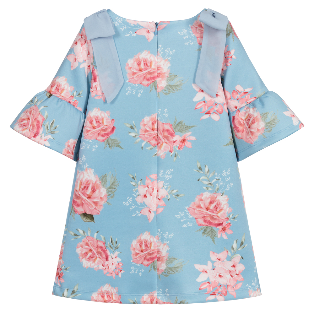 Patachou-فستان جيرسي لون أزرق وزهري | Childrensalon Outlet