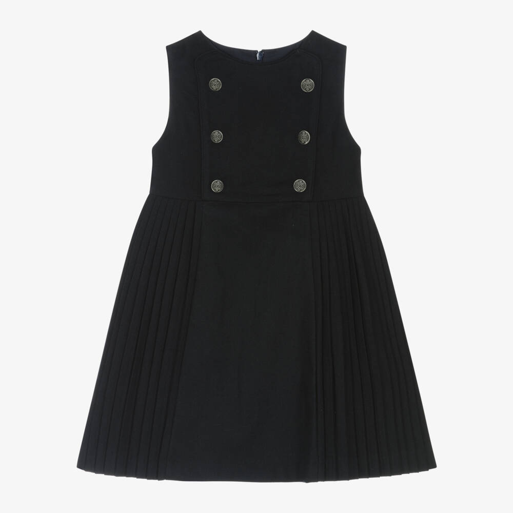 Patachou-Girls Blue Pleated Pinafore | Childrensalon Outlet