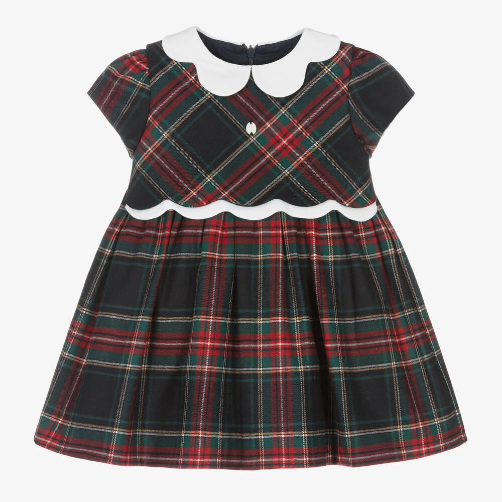 Patachou - Girls Blue & Red Tartan Dress | Childrensalon