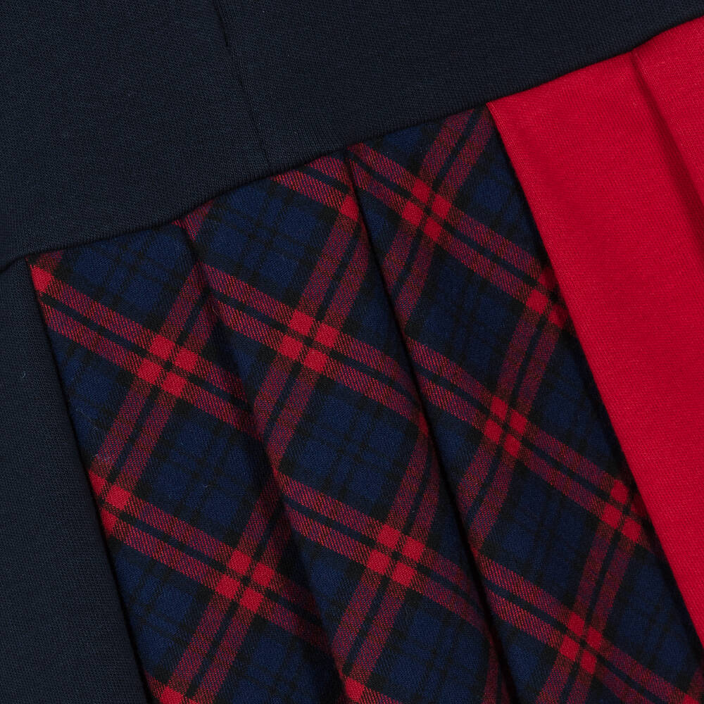 Patachou-Girls Blue & Red Tartan Pleated Dress | Childrensalon Outlet