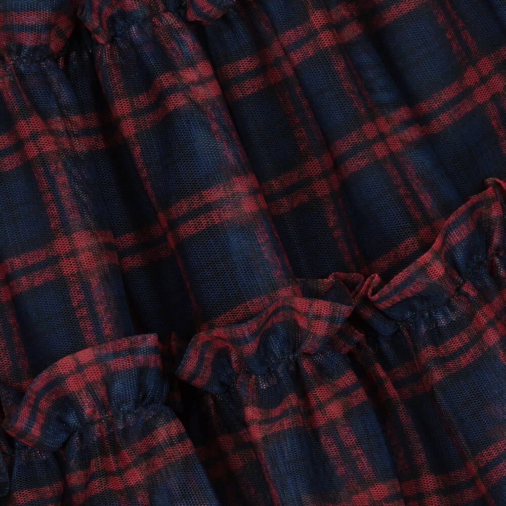 Patachou-تنورة تول تارتان لون أحمر وأزرق للبنات | Childrensalon Outlet