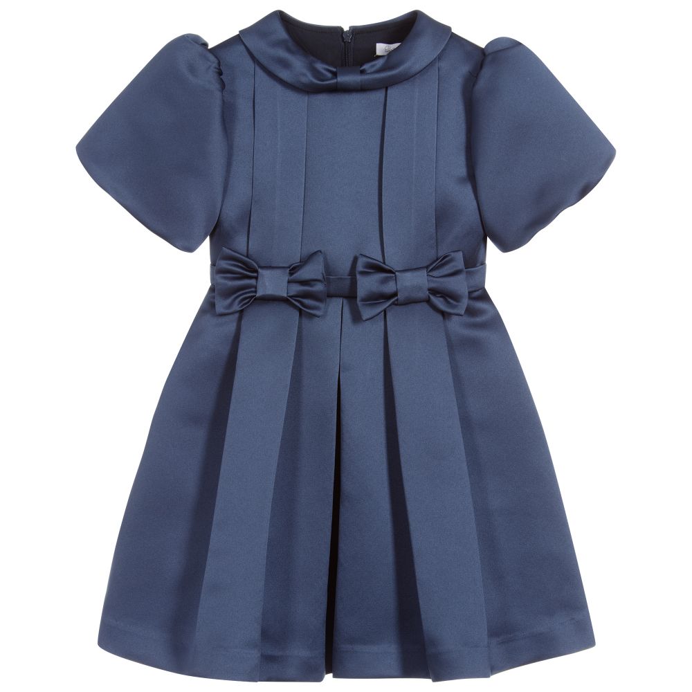 Patachou - Синее атласное платье для девочек | Childrensalon