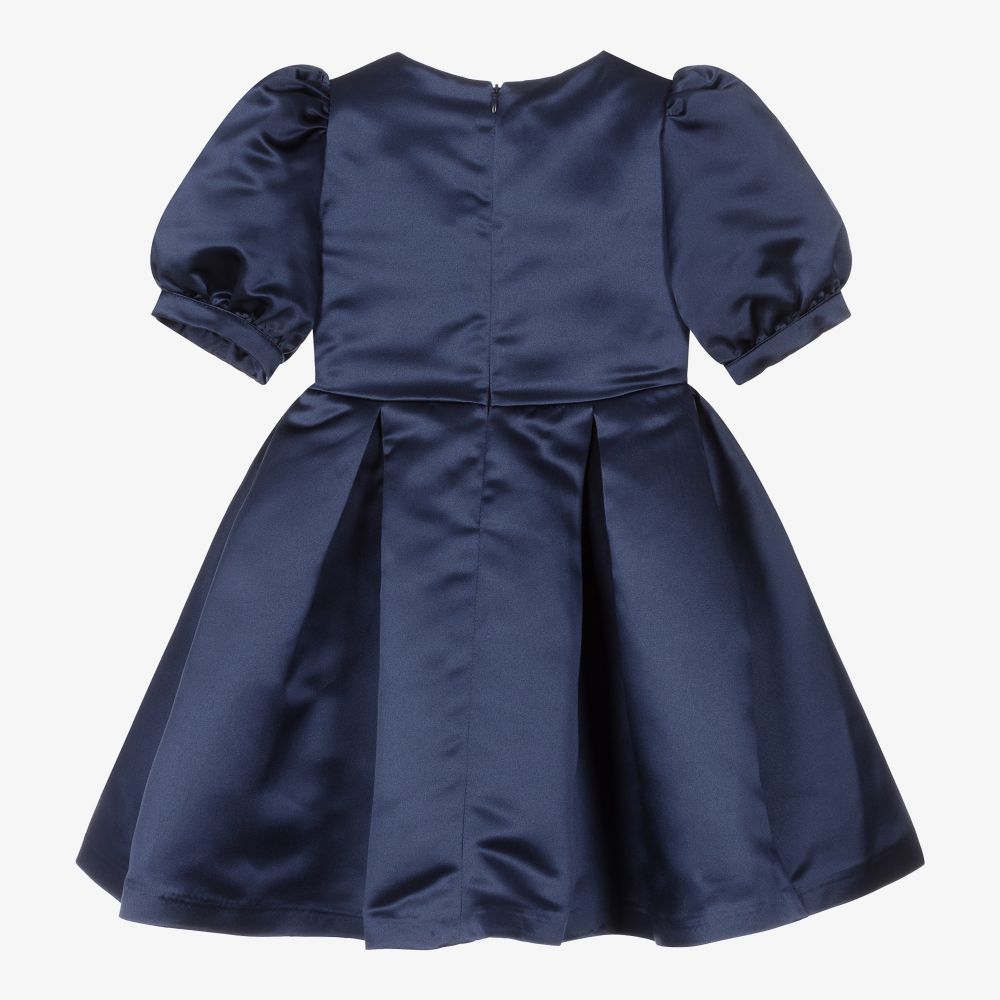 Patachou-Girls Blue Satin Dress | Childrensalon Outlet
