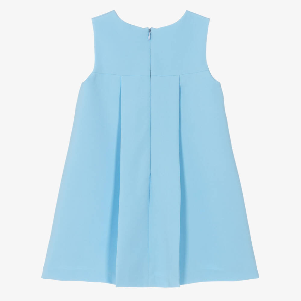 Patachou-Girls Blue Sleeveless A-Line Dress with Bow | Childrensalon Outlet