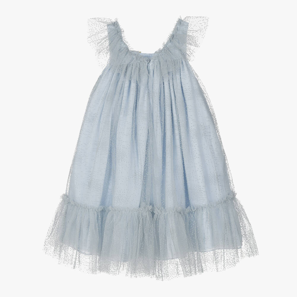 Patachou-Голубое платье из тюля без рукавов | Childrensalon Outlet