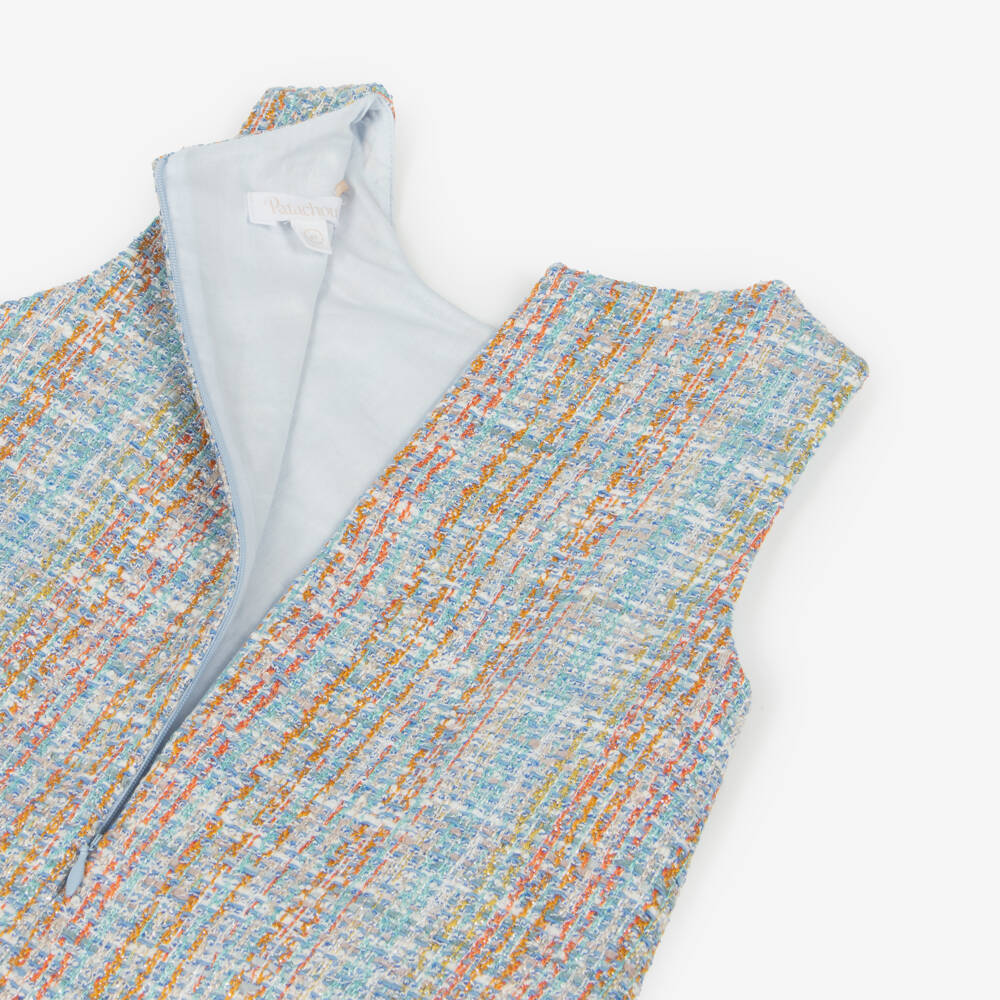 Patachou-Girls Blue Tweed Dress & Jacket Set | Childrensalon Outlet