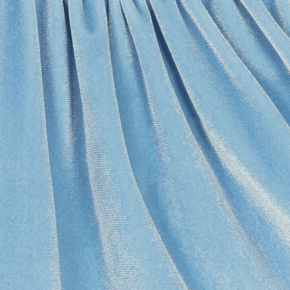 Patachou-Girls Blue Velour & Lace Dress | Childrensalon Outlet