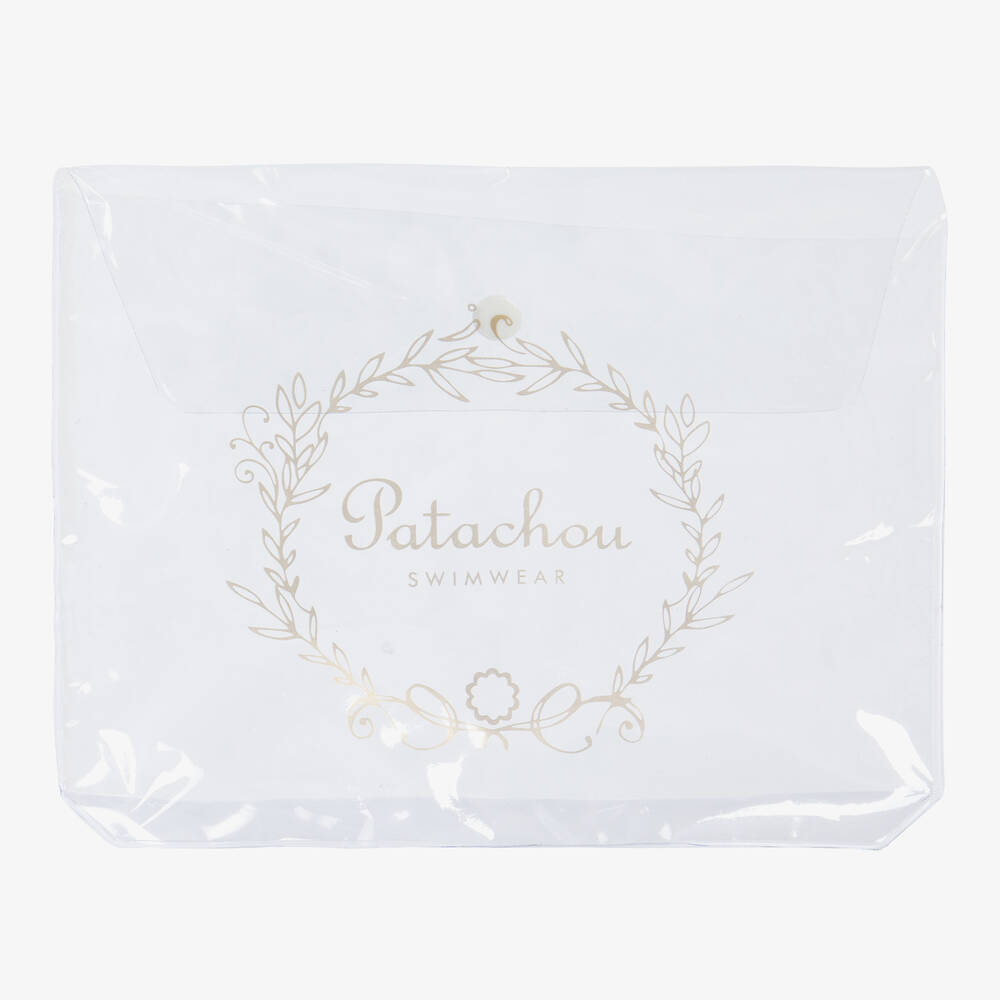 Patachou-Girls Blue & White Checked Swimsuit | Childrensalon Outlet