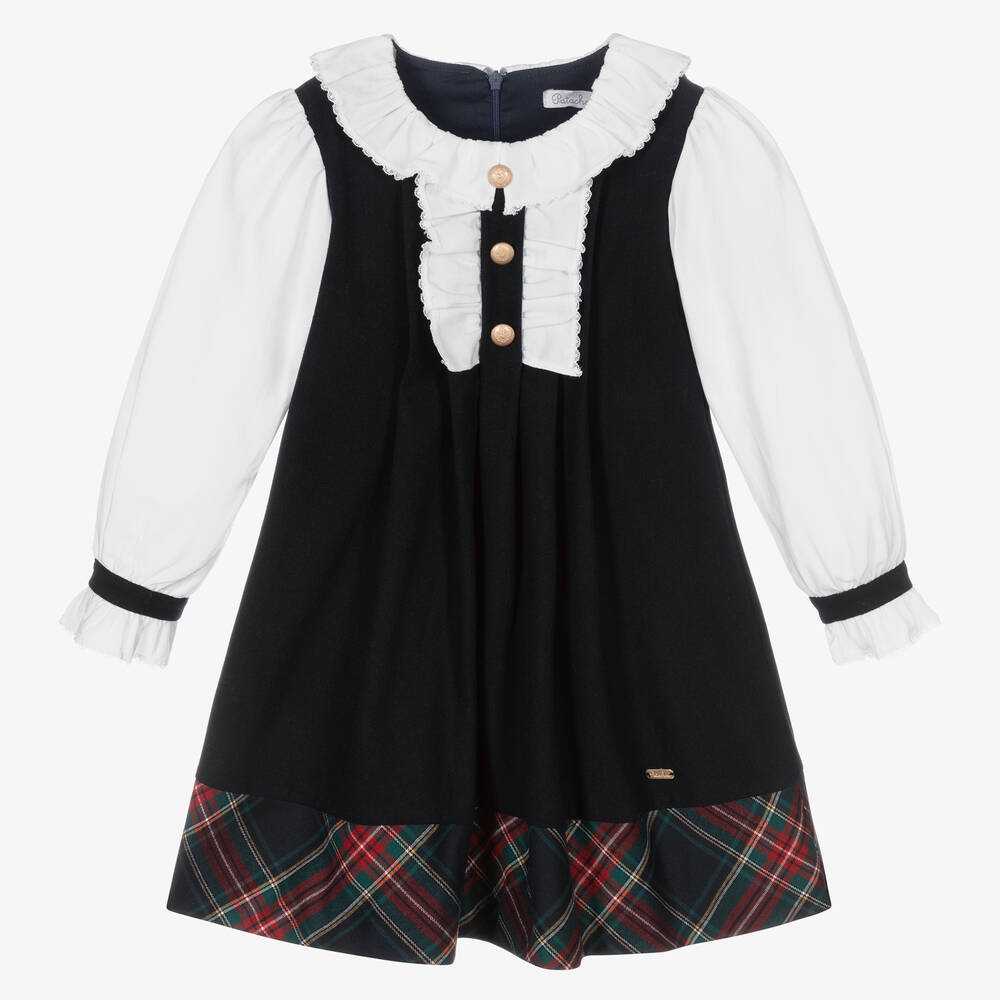 Patachou - Robe bleue et blanche fille | Childrensalon