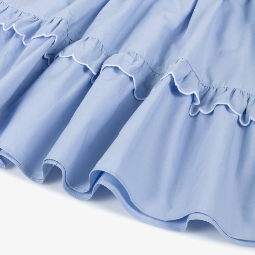 Patachou-Голубое и белое поплин платье для девочек | Childrensalon Outlet