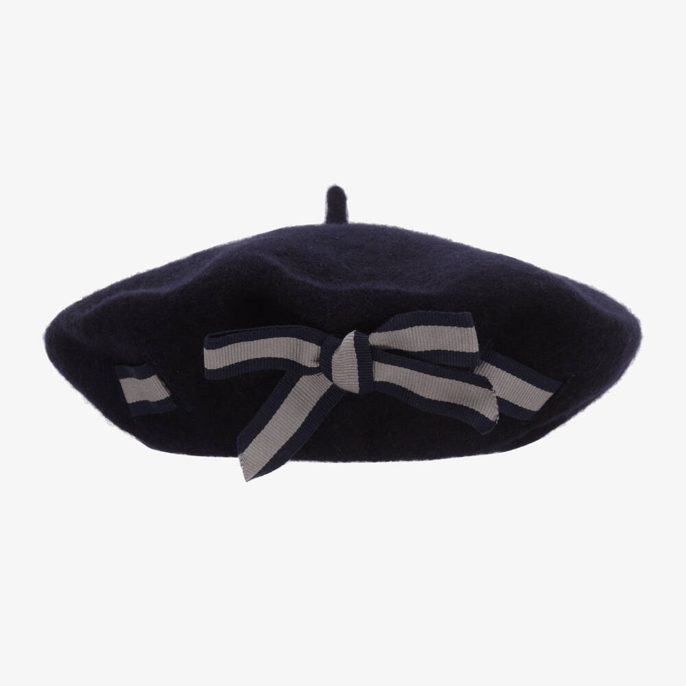 Patachou-Girls Blue Woollen Beret | Childrensalon Outlet