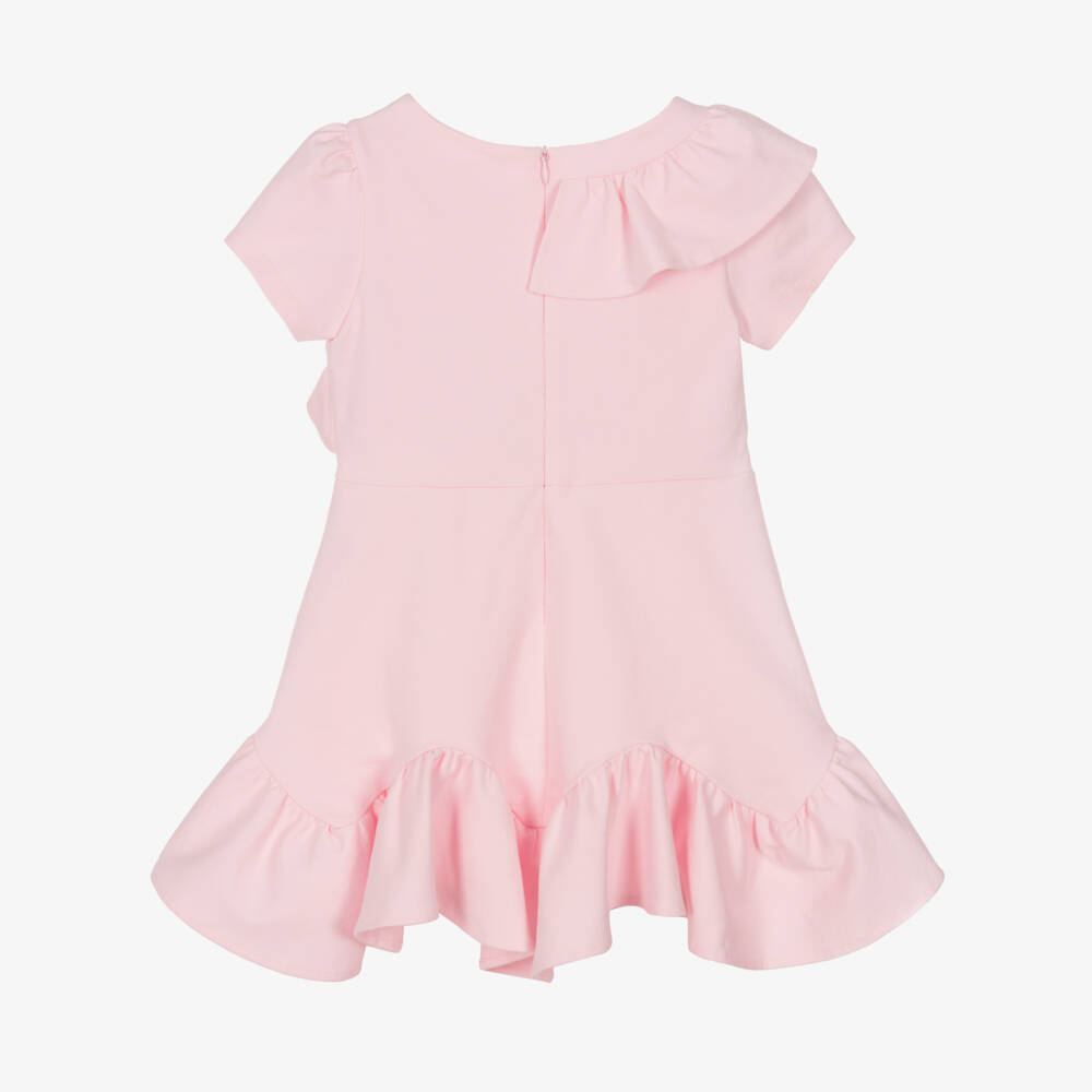 Patachou-Girls Blush Asymmetric Ruffle Dress | Childrensalon Outlet
