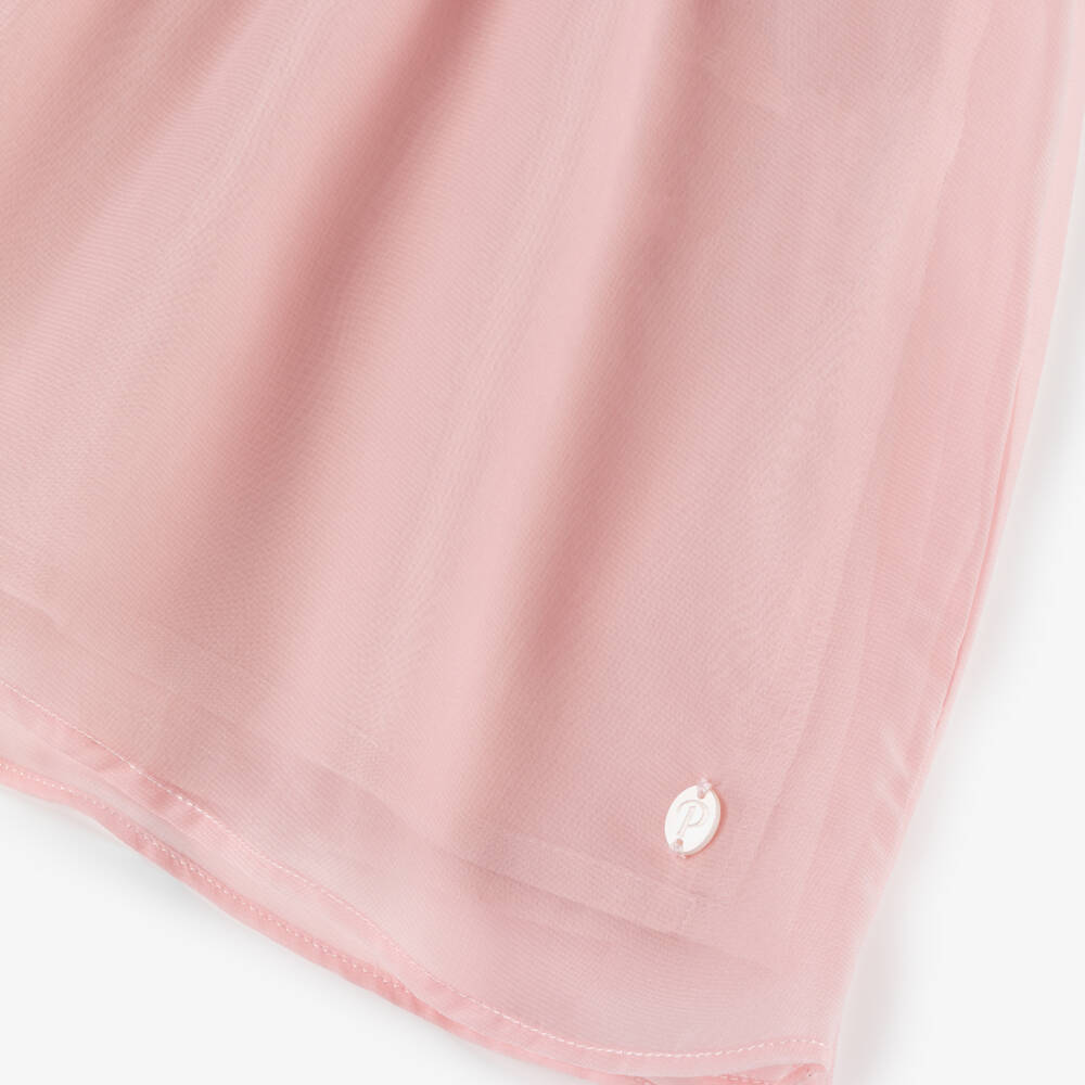 Patachou-Girls Blush Chiffon Cape Dress | Childrensalon Outlet